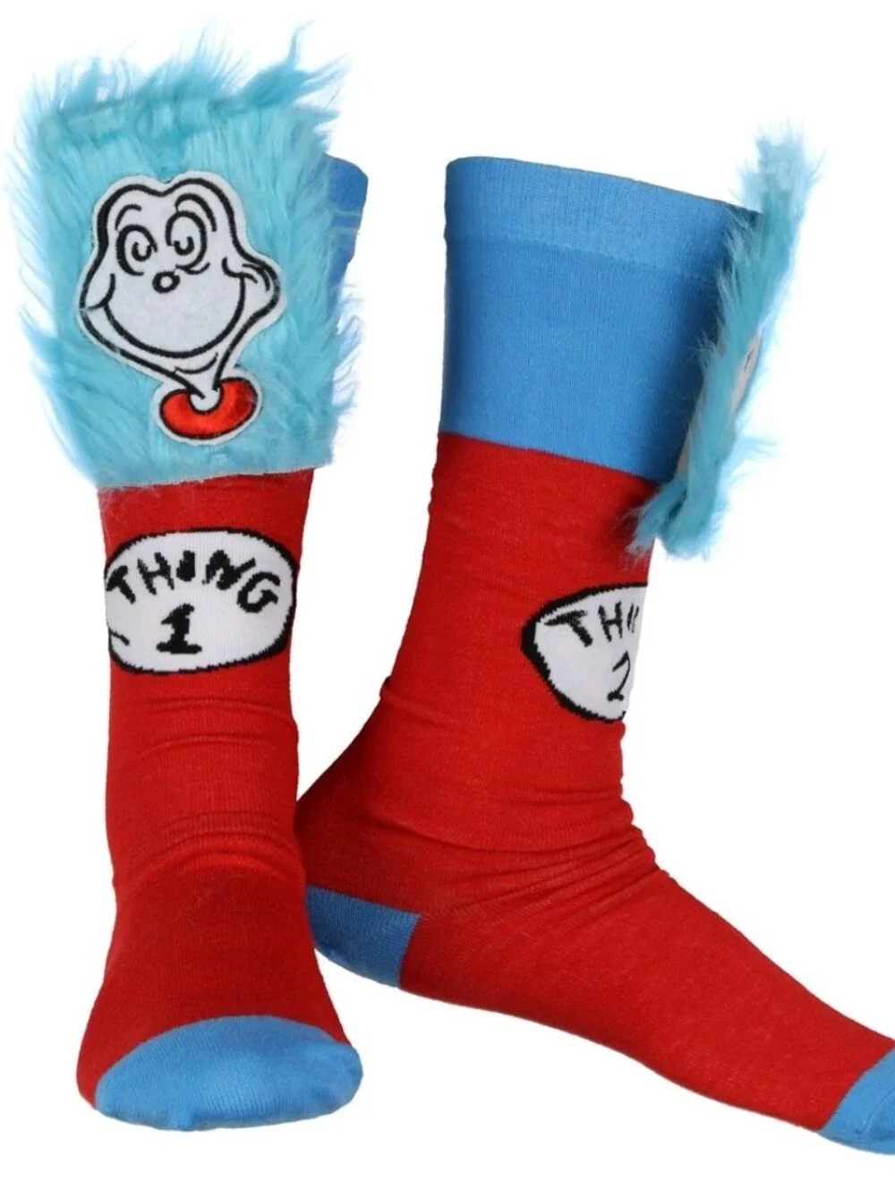 Dr. Seuss Thing 1 & Thing 2 socks, 1 pair extra long knee high crazy sock day
